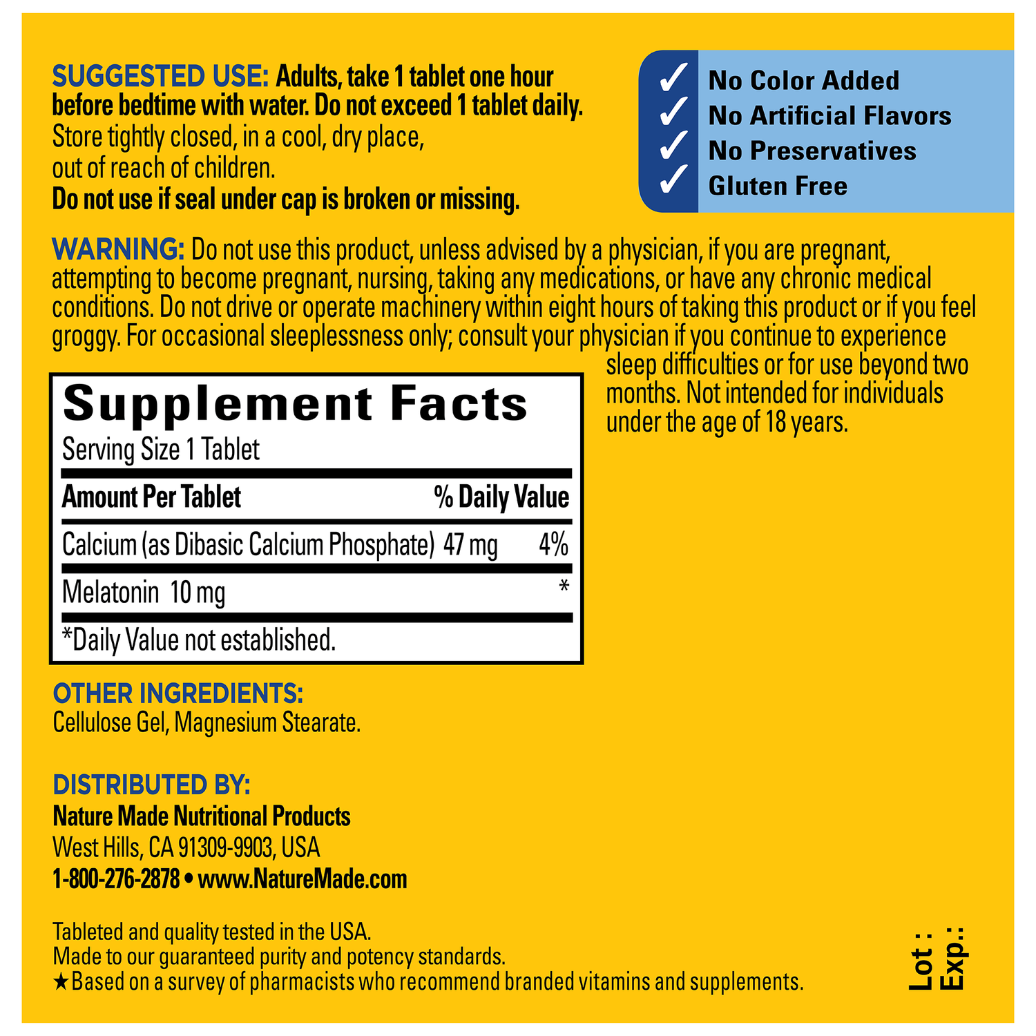Melatonin Maximum Strength 10 mg Tablets | 
