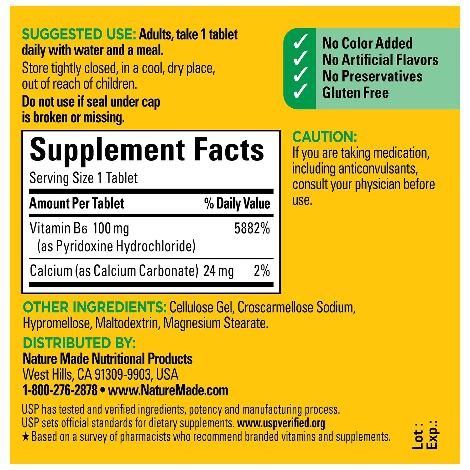 Vitamin B6 100 mg Tablets | 