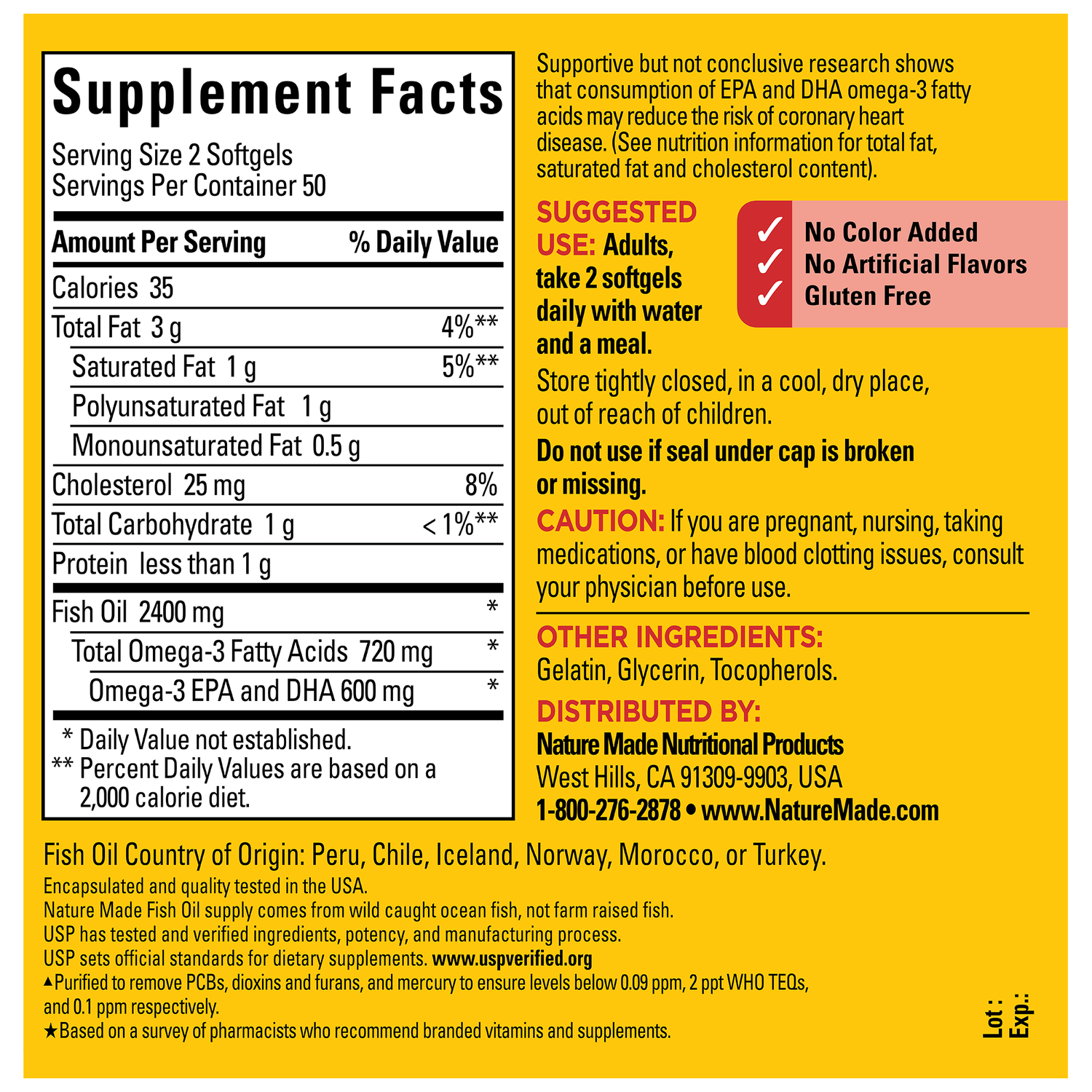 Fish Oil 1200 mg Softgels | 100