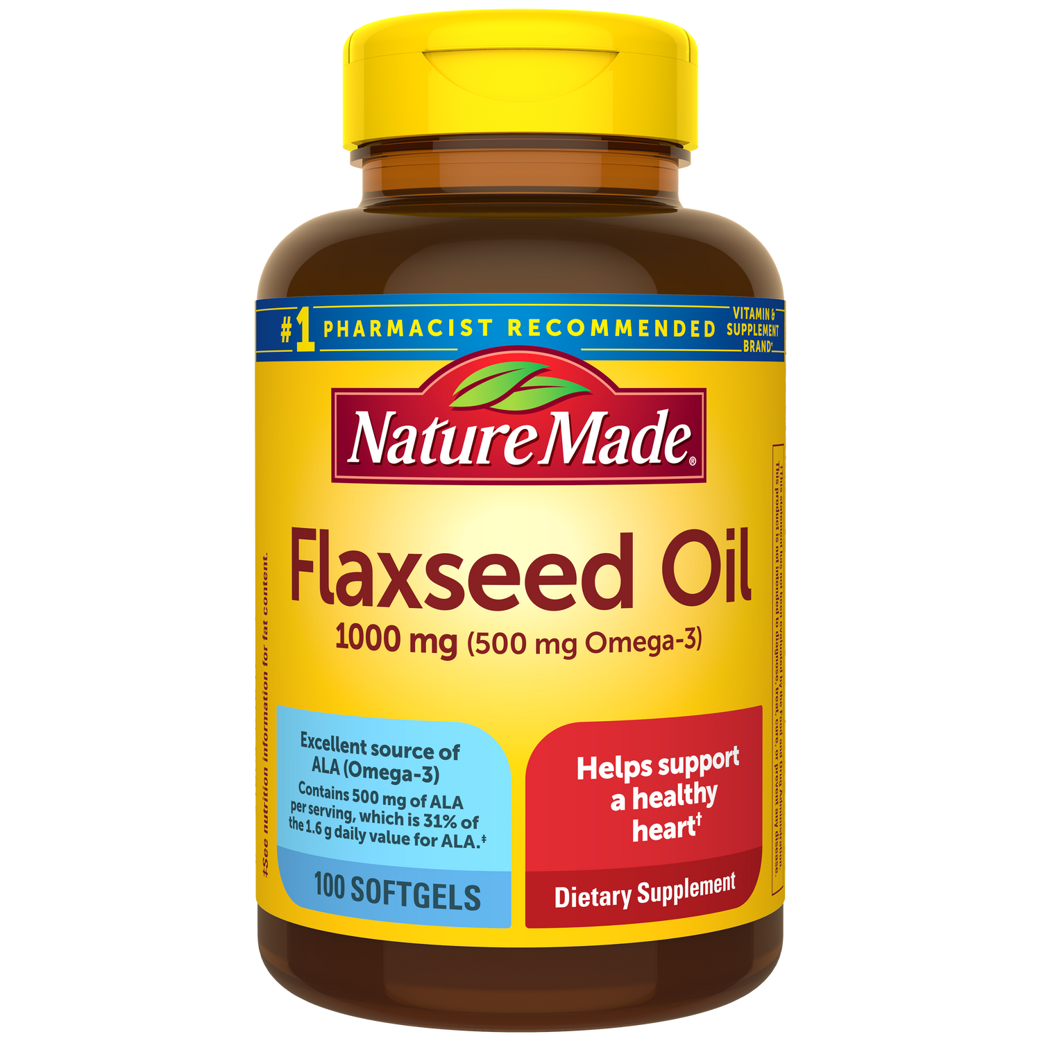 Flaxseed Oil 1000 mg Softgels | 100