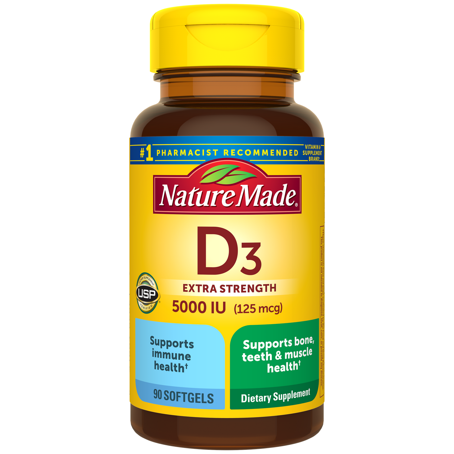 Vitamin D3 Extra Strength 5000 IU (125 mcg) Softgels | 90