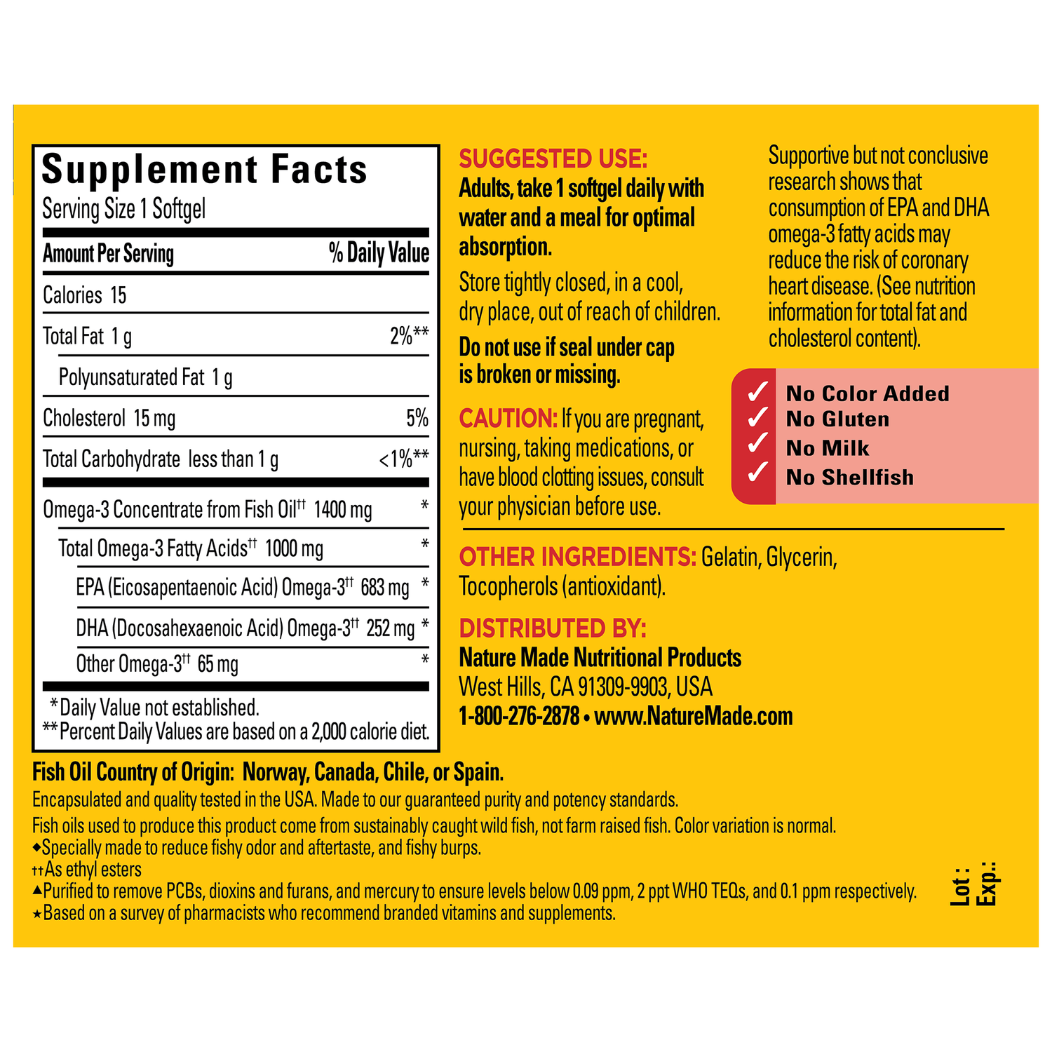 Ultra Omega-3†† from Fish Oil 1400 mg Softgels, Burp-Less♦ | 45