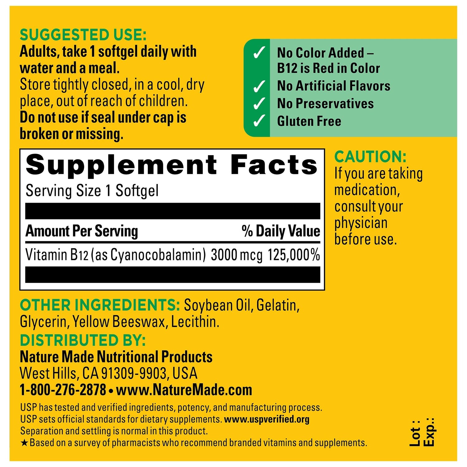 Vitamin B12 Extra Strength 3000 mcg Softgels | 
