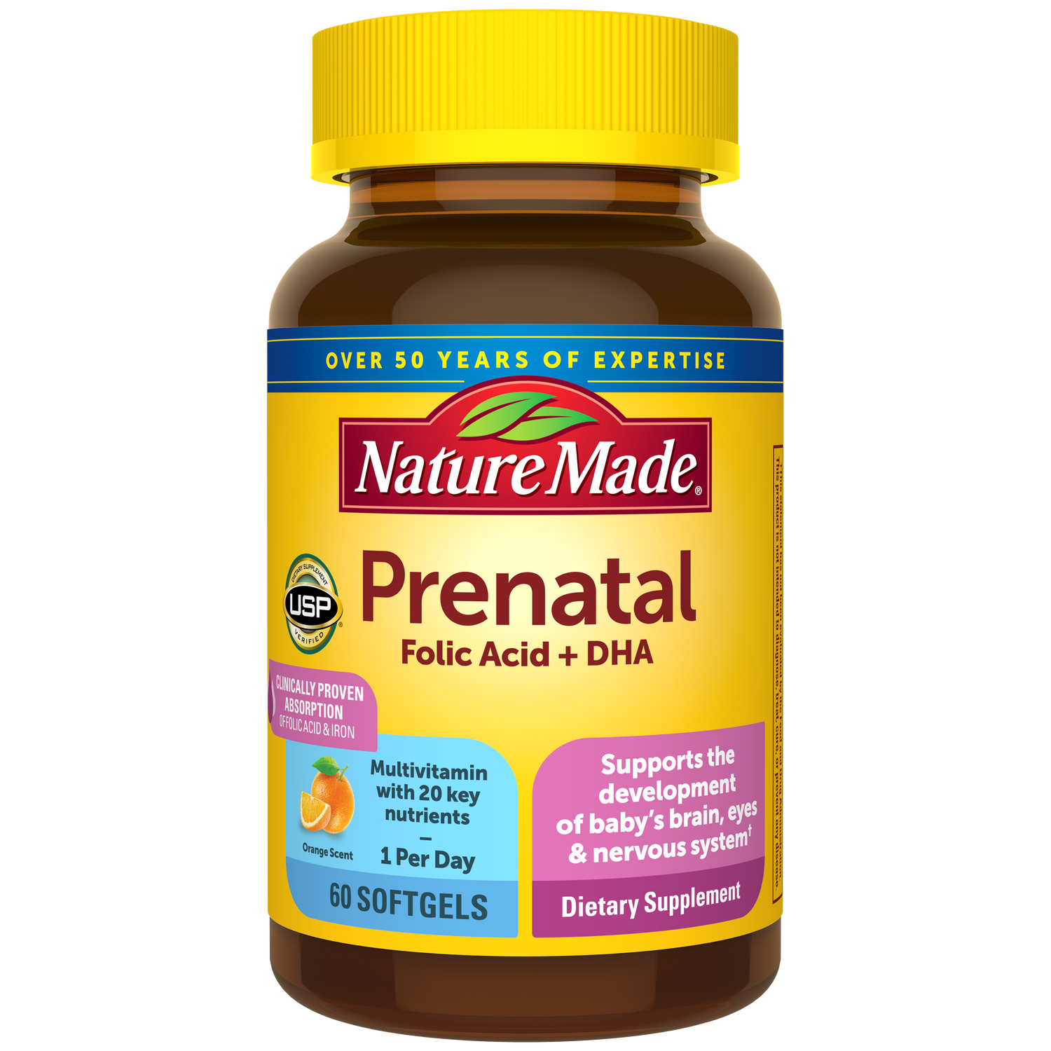 Prenatal Multivitamin Folic Acid + DHA Softgels | 60