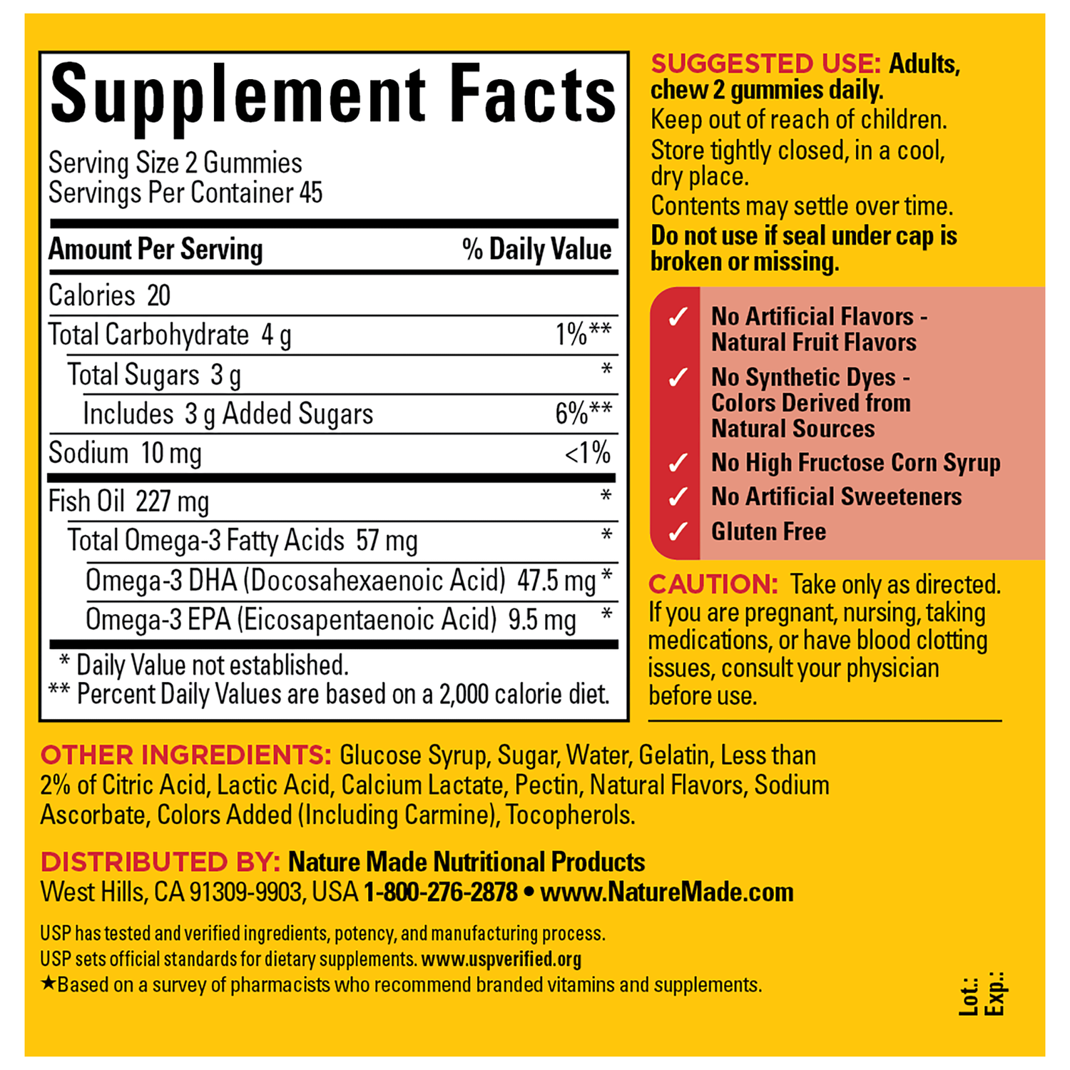 Fish Oil 400 mg (57 mg Omega-3) Gummies | 90