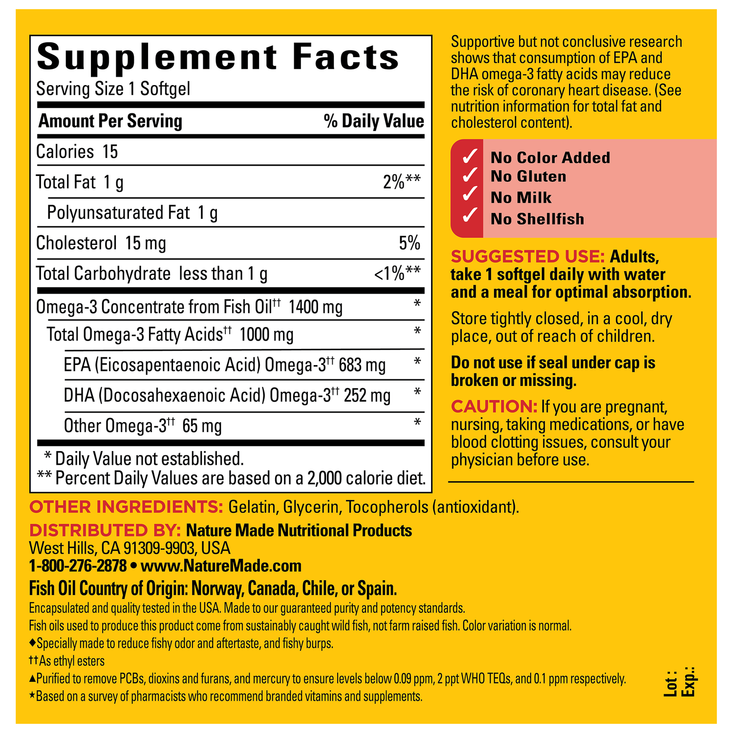 Ultra Omega-3†† from Fish Oil 1400 mg Softgels, Burp-Less♦ | 90