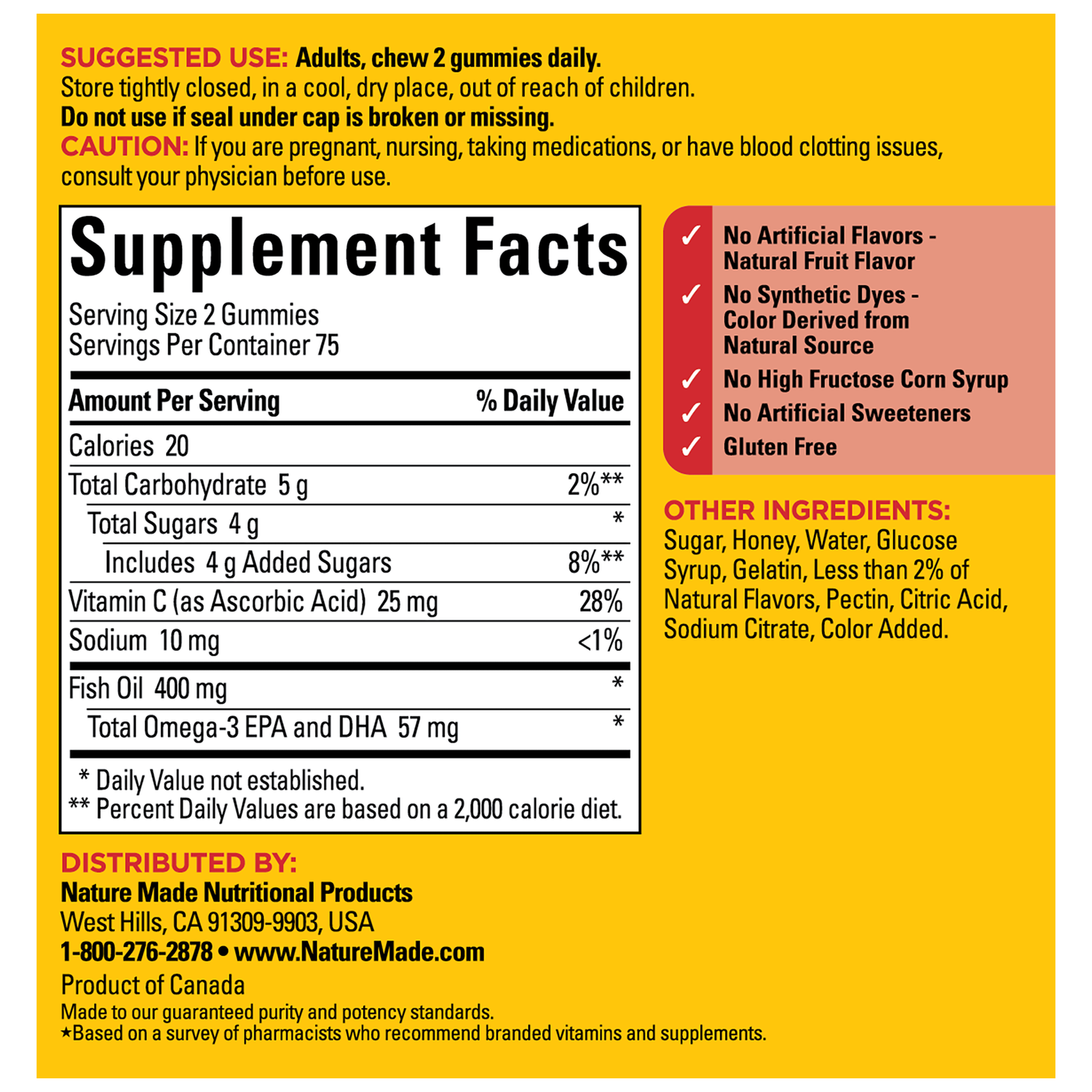 Fish Oil 400 mg (57 mg Omega-3) Gummies | 150
