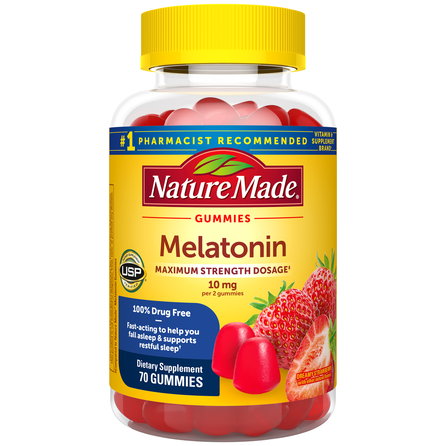 10 Mg Melatonin Gummies Maximum Strength Dosage‡ | 70