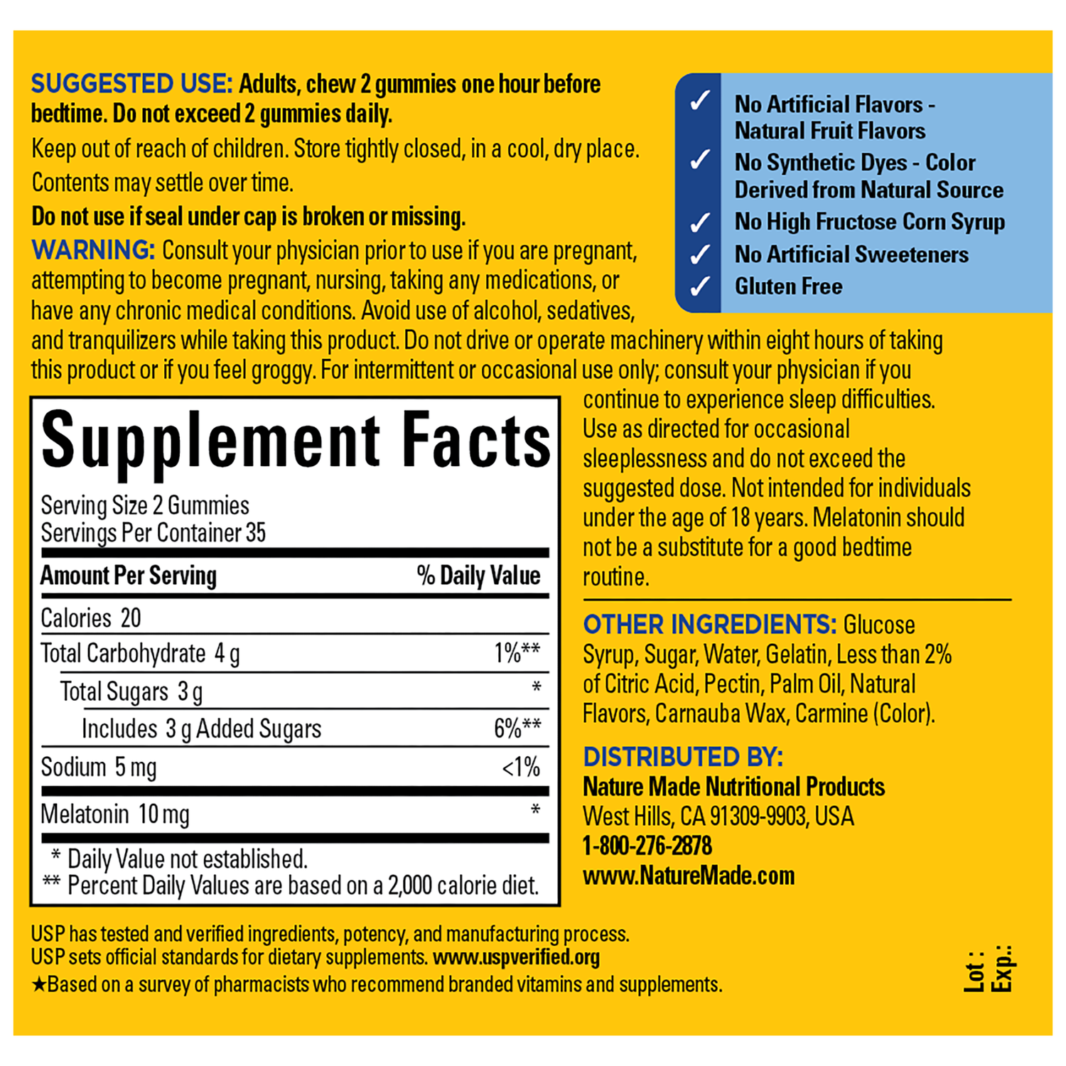 10 Mg Melatonin Gummies Maximum Strength Dosage‡ | 120