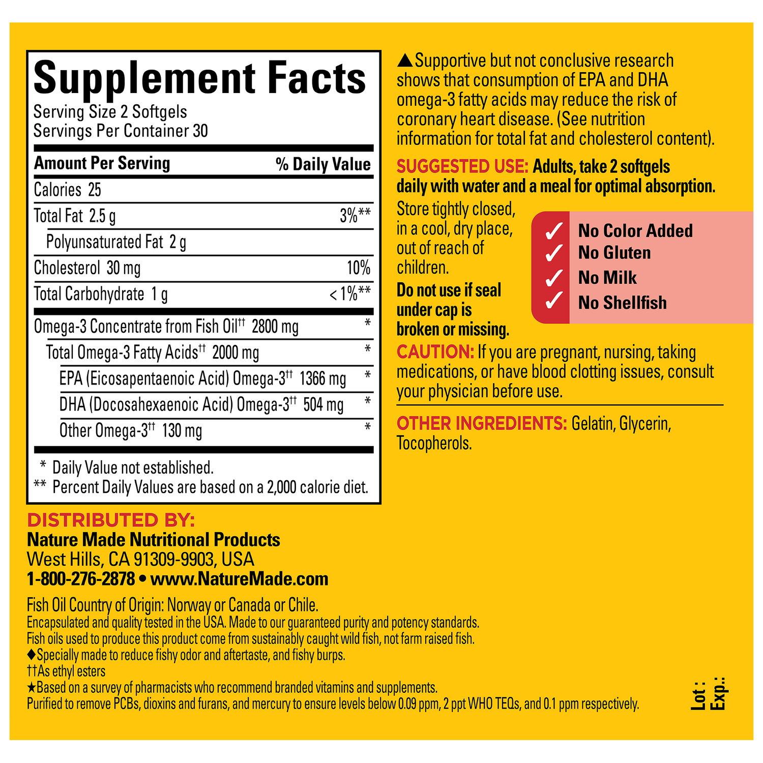 Extra Strength Omega-3†† From Fish Oil Softgels 2800 mg | 