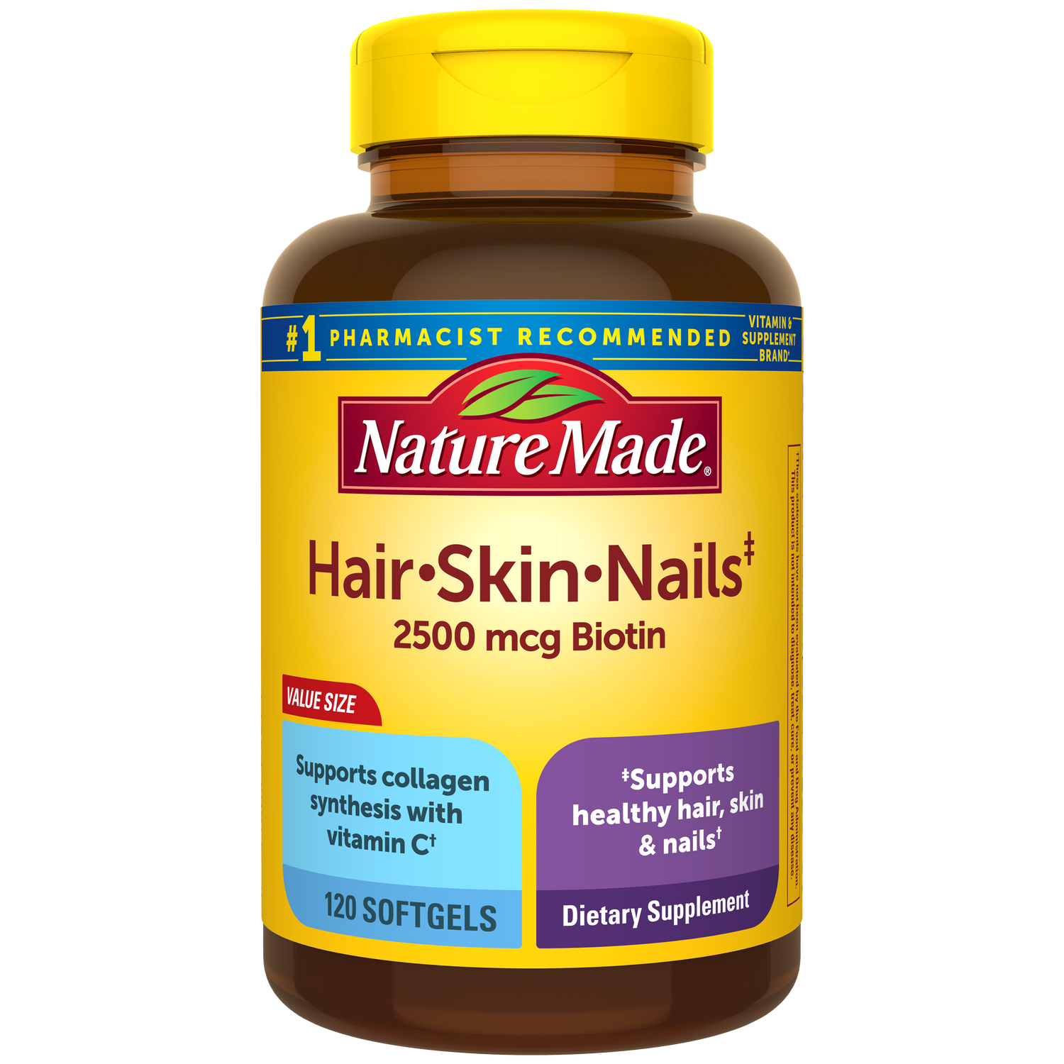 Hair-Skin-Nails‡ 2500 mcg Biotin Softgels | 120