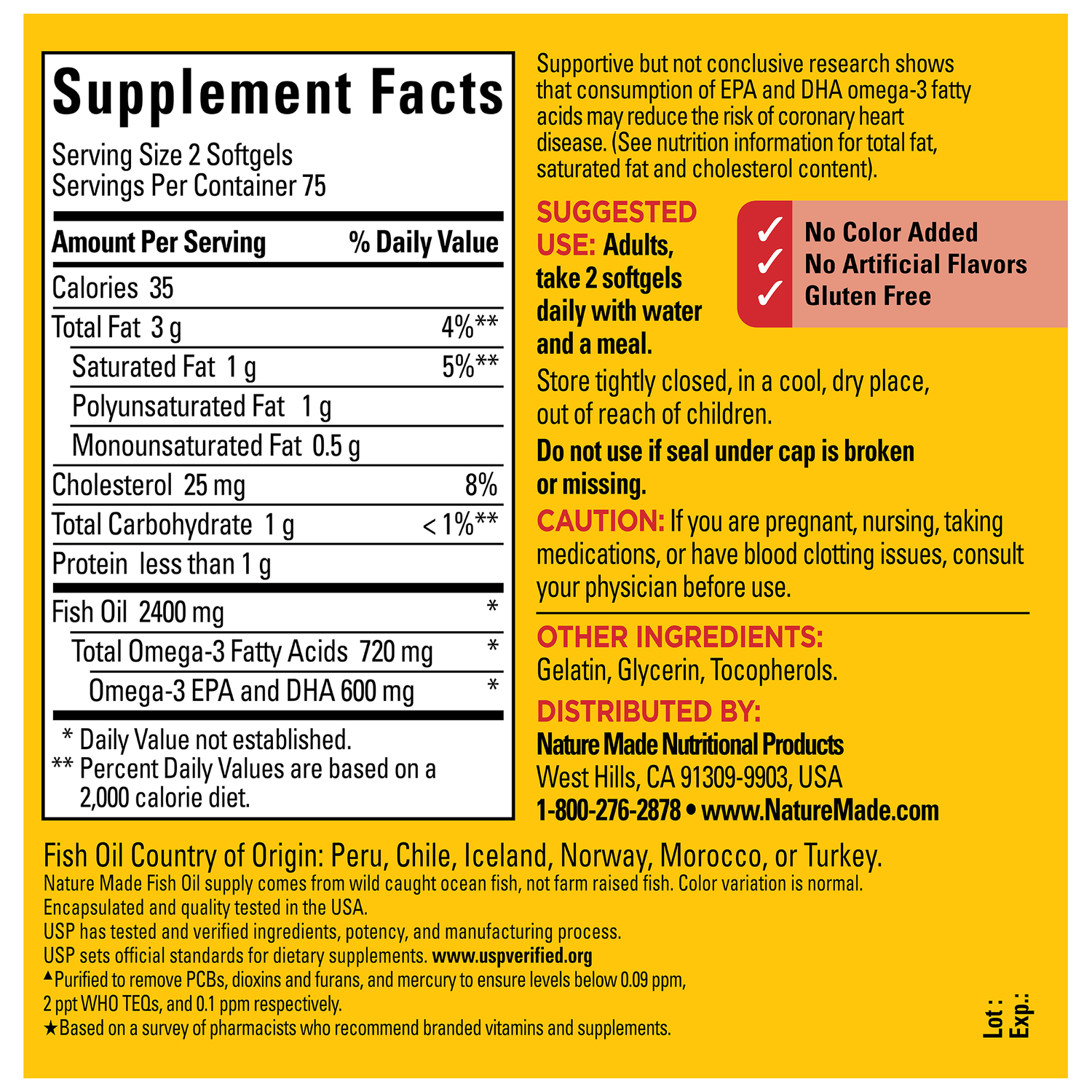 Fish Oil 1200 mg Softgels | 150