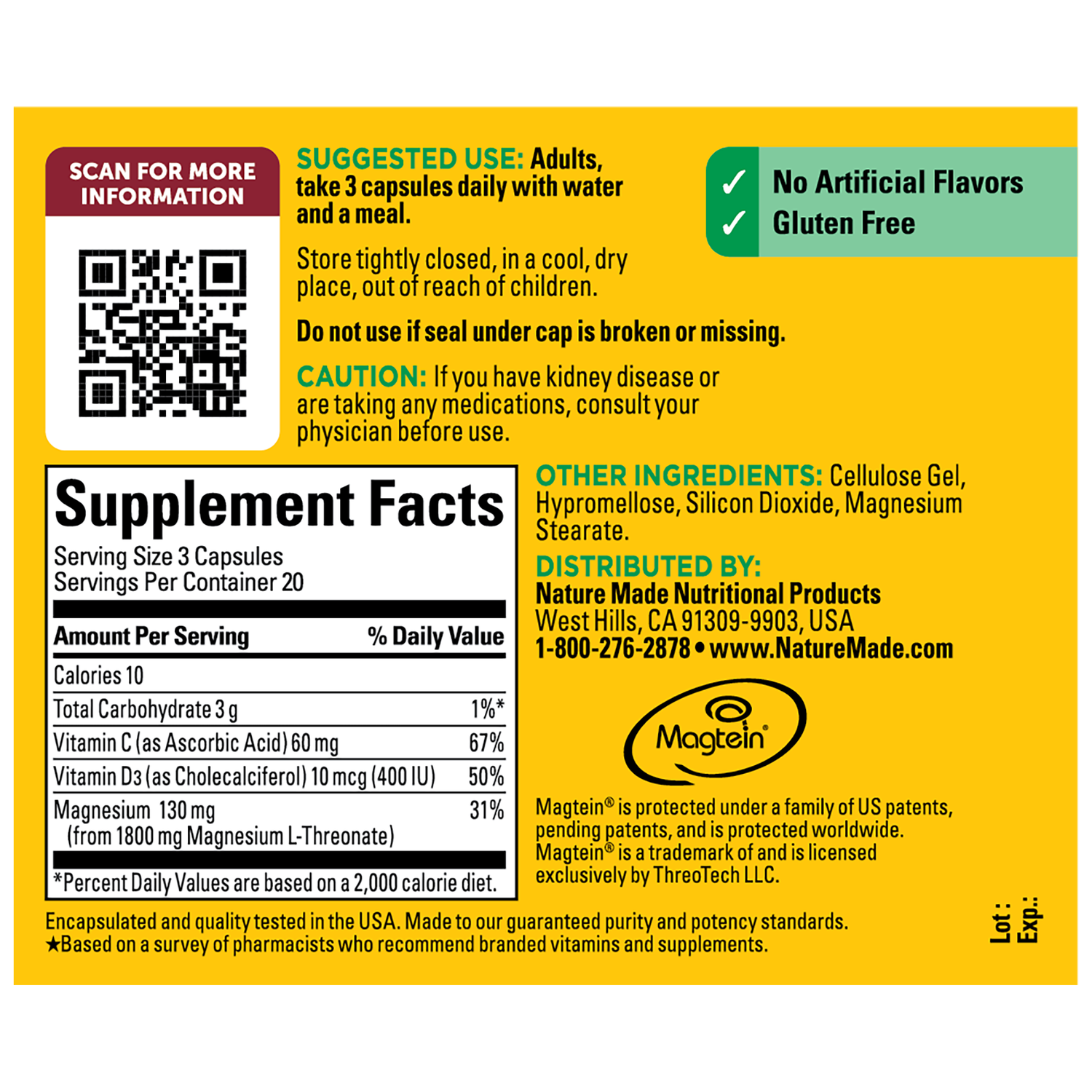 Magtein® Magnesium L-Threonate | 60