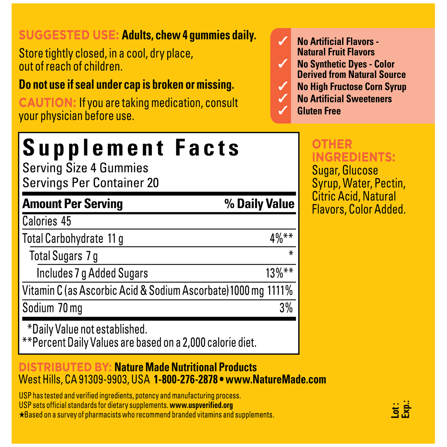 Vitamin C Gummies Maximum Strength Dosage‡ 1000 mg per serving | 