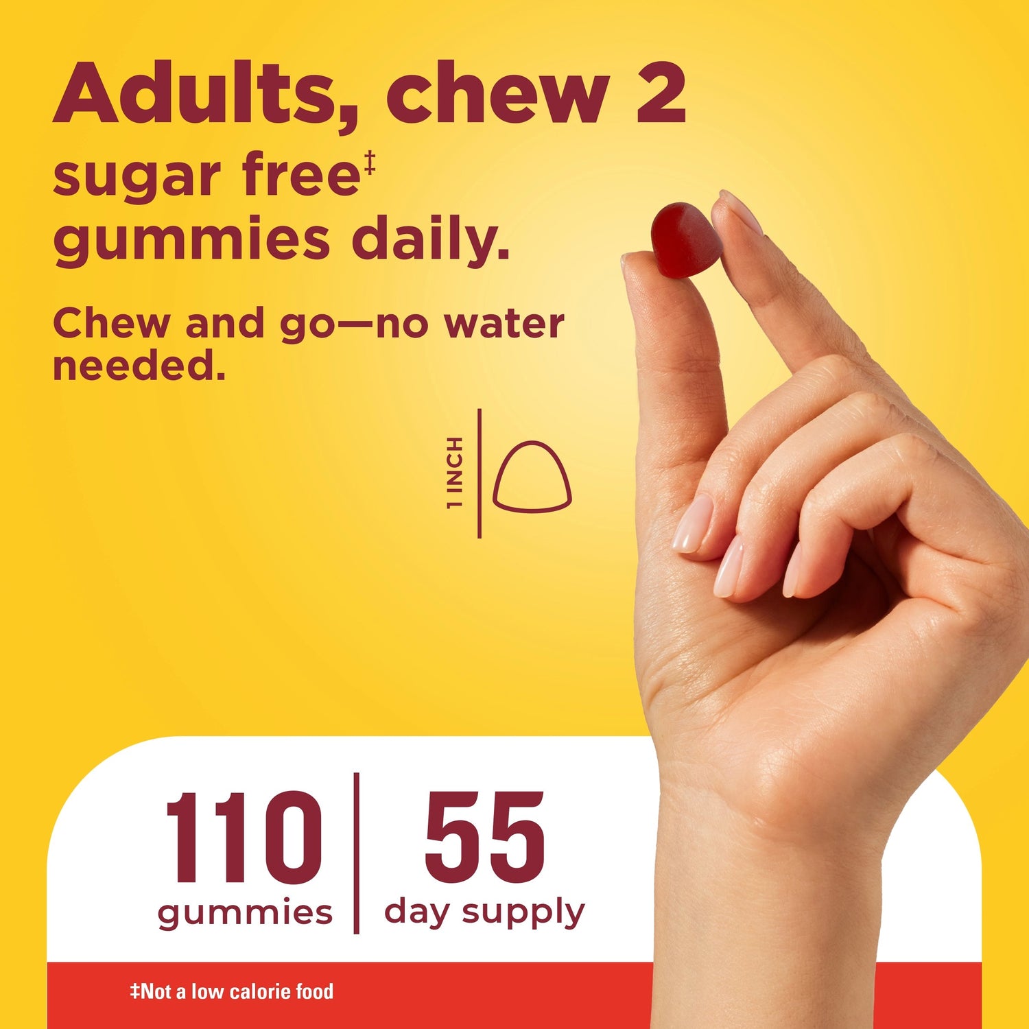 Zero Sugar Vitamin D3 Gummies | Nature Made Zero Sugar Vitamin D3 Gummies suggested use, chew 2 gummies daily