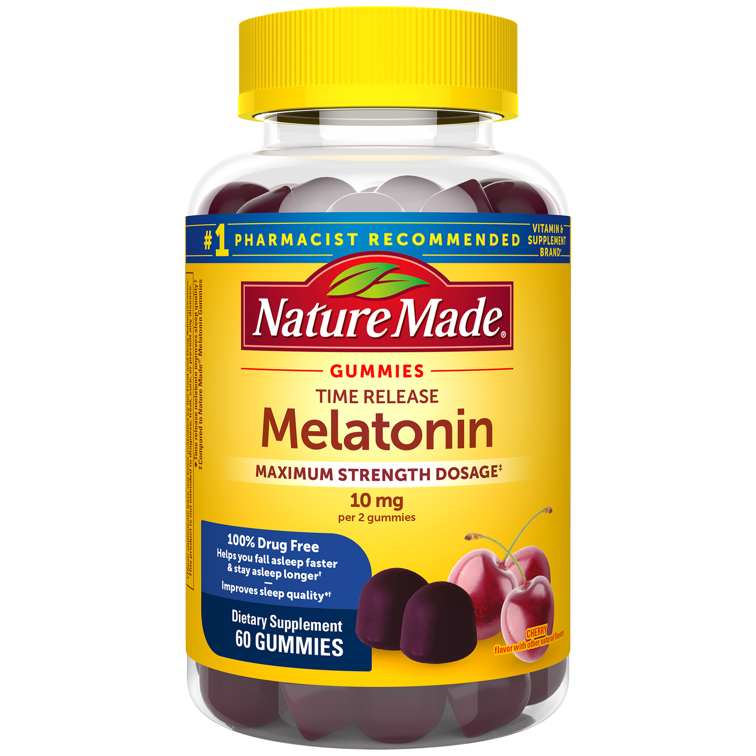 Time Release Melatonin Gummies Maximum Strength Dosage‡ 10 mg Per Serving | 60