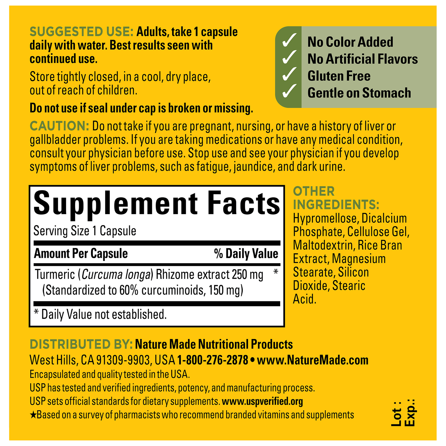 Turmeric Curcumin High Absorption 250 mg Capsules | 