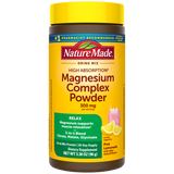 Nature Made High Absorption Magnesium Complex Powder Supplement – 30-day supply. Magnesium Citrate and Glycinate are better absorbed than Magnesium Oxide.  