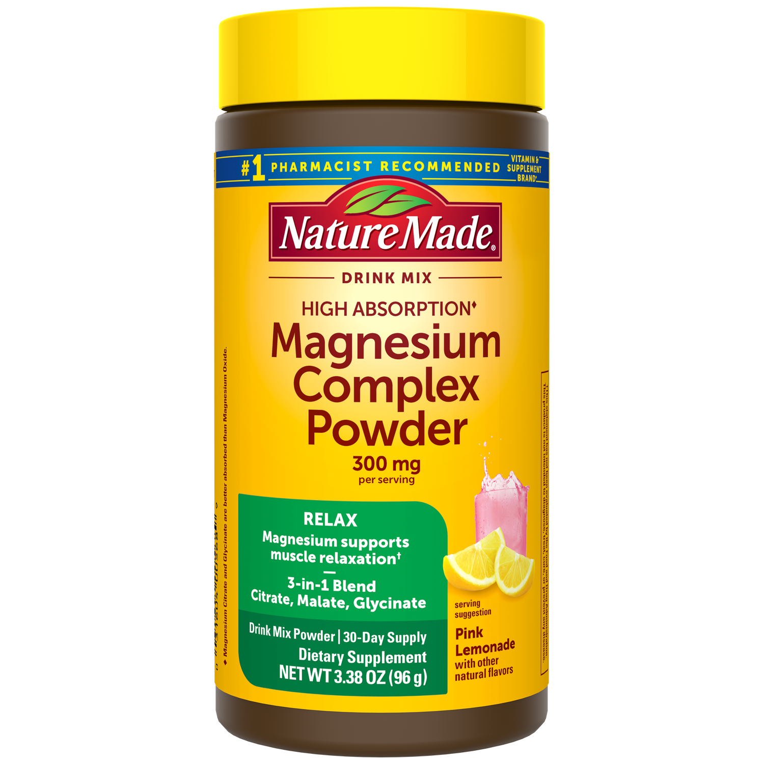 Magnesium Complex Powder | Nature Made High Absorption Magnesium Complex Powder Supplement – 30-day supply. Magnesium Citrate and Glycinate are better absorbed than Magnesium Oxide.