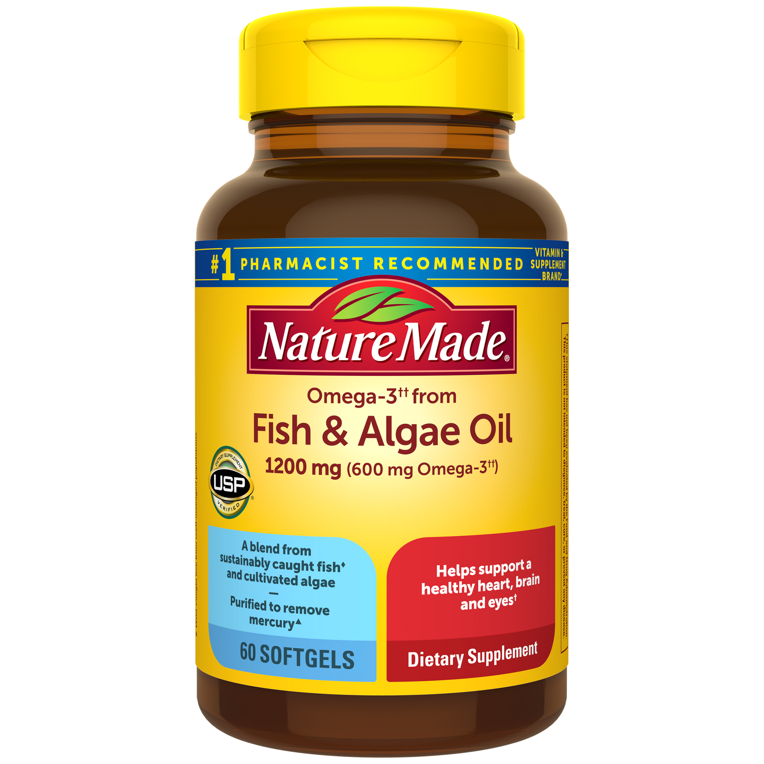 Omega-3†† from Fish & Algae Oil 1200 mg Softgels | 