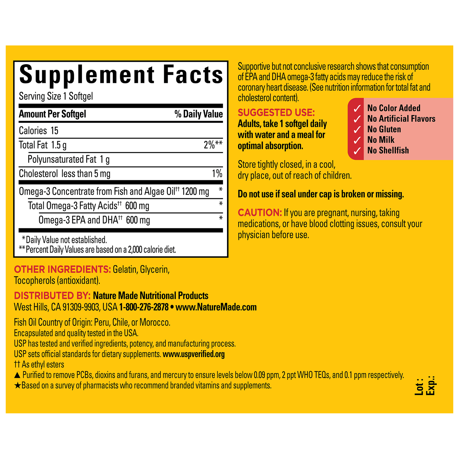 Omega-3†† from Fish & Algae Oil 1200 mg Softgels | 