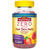 Nature Made Zero Sugar Hair Skin Nails Gummies 2500 mcg Biotin per 2 gummies Supplement - 120 count  