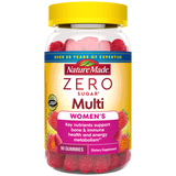 Nature Made Zero Sugar Multi Women's gummy supplement bottle.