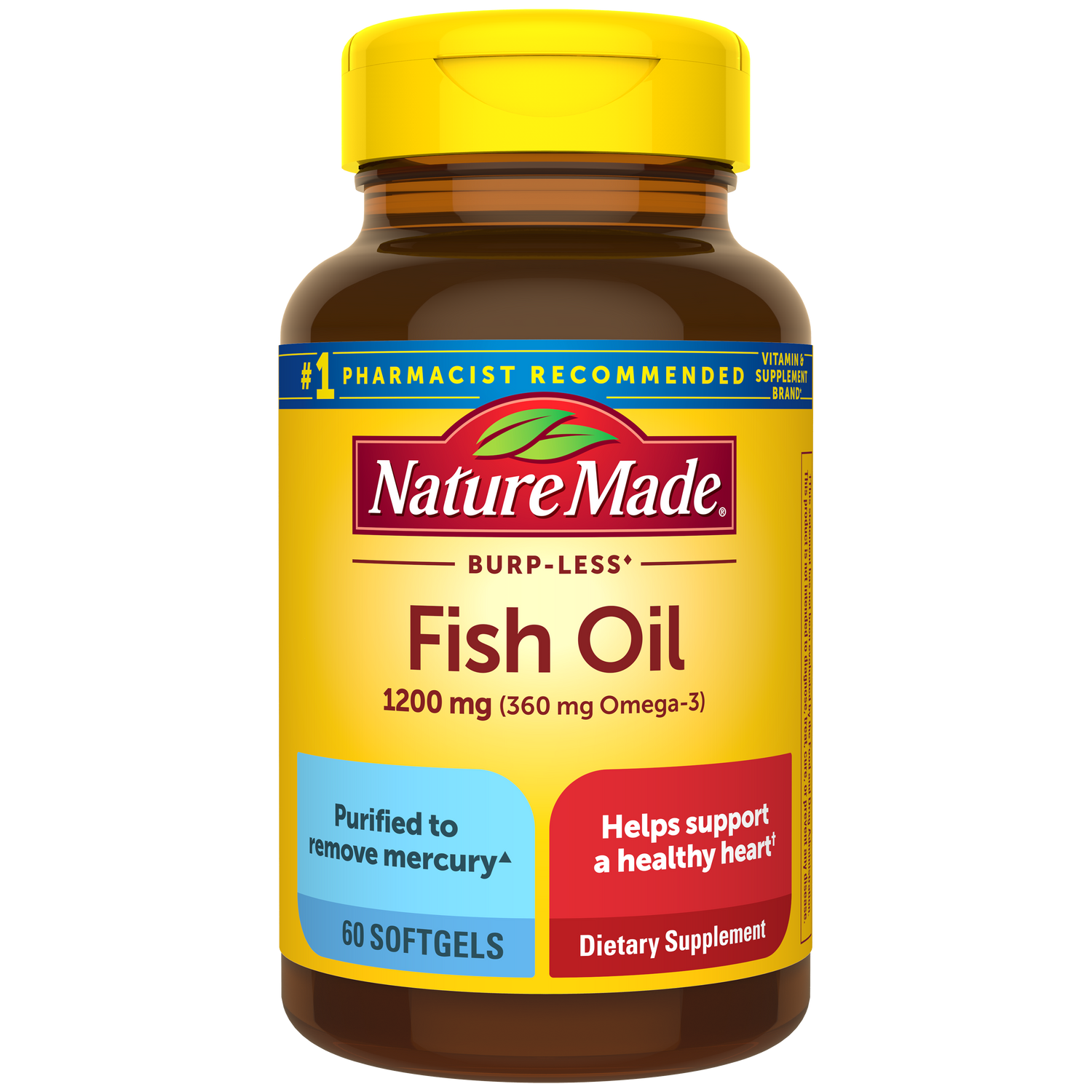 Burp-Less♦ Fish Oil 1200 mg Softgels | 60