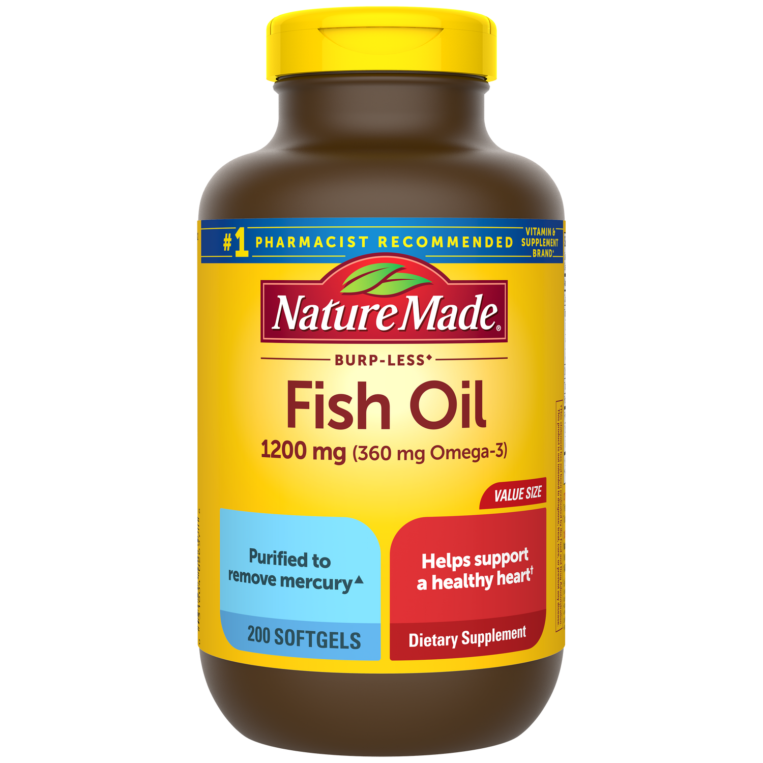 Burp-Less♦ Fish Oil 1200 mg Softgels | 200