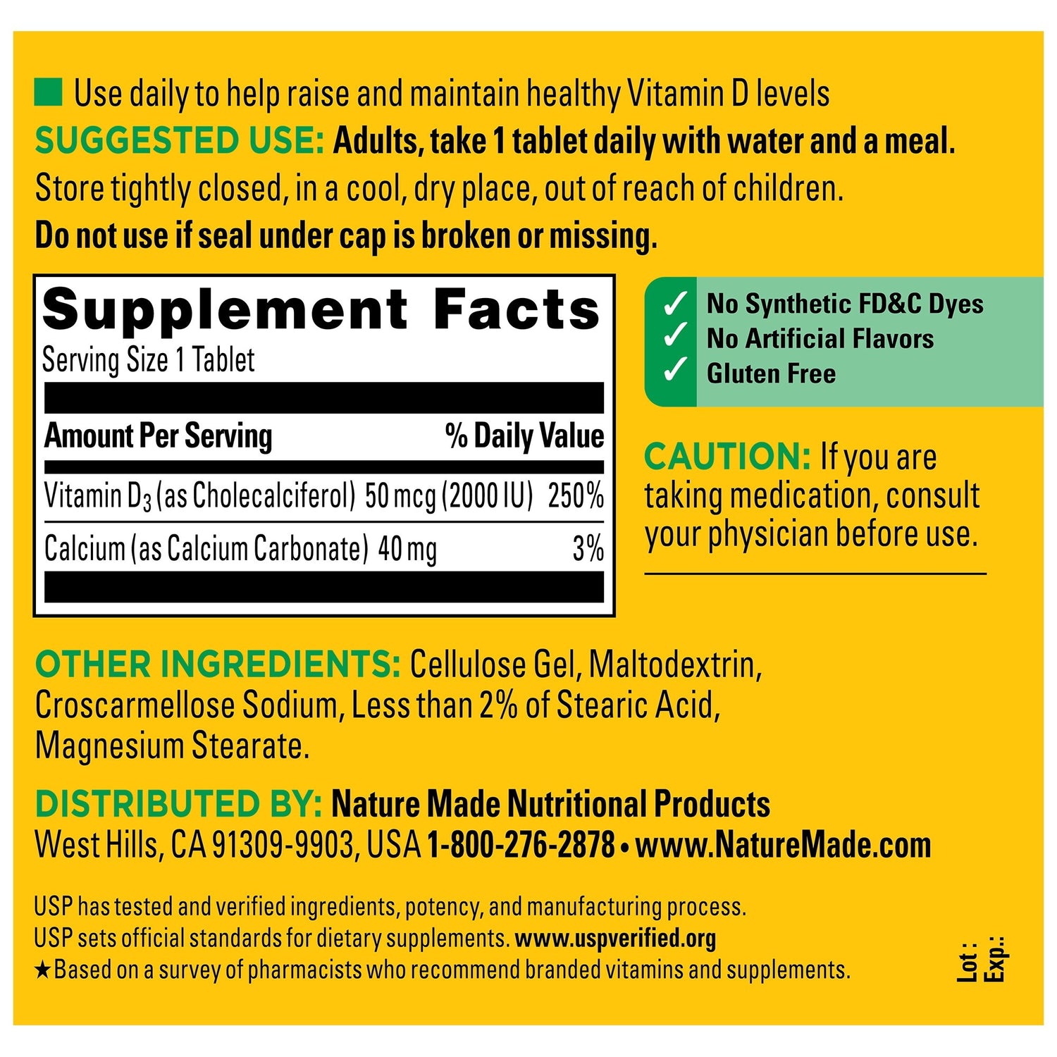 Vitamin D3 2000 IU (50 mcg) Tablets | 400