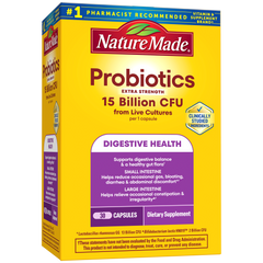 Probiotics Extra Strength 15 Billion CFU from Live Cultures Capsules