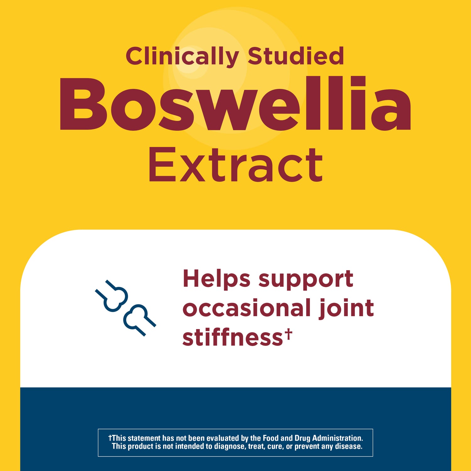 3-In-1 Joint Comfort Capsules | Clinically studied Boswellia extract graphic stating support for occasional joint stiffness.