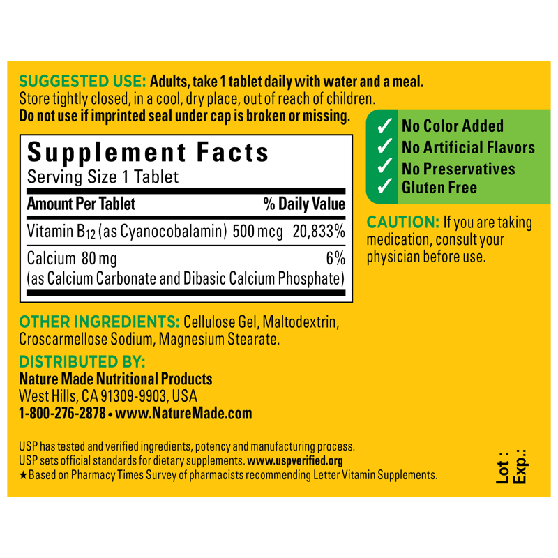 Vitamin B12 500 mcg Tablets | 200