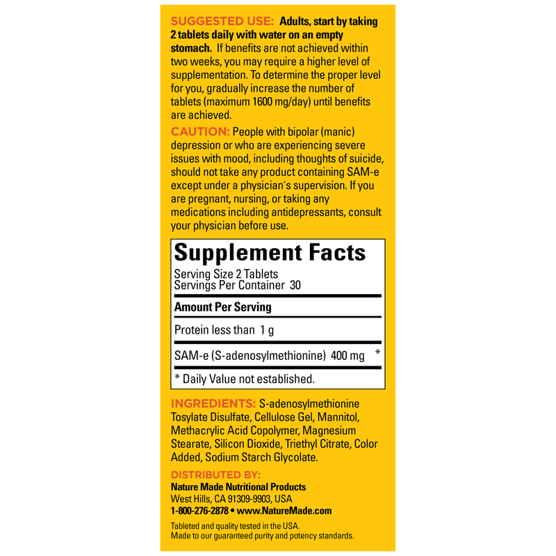 SAM-e Complete®◆ 200 mg Tablets | 60