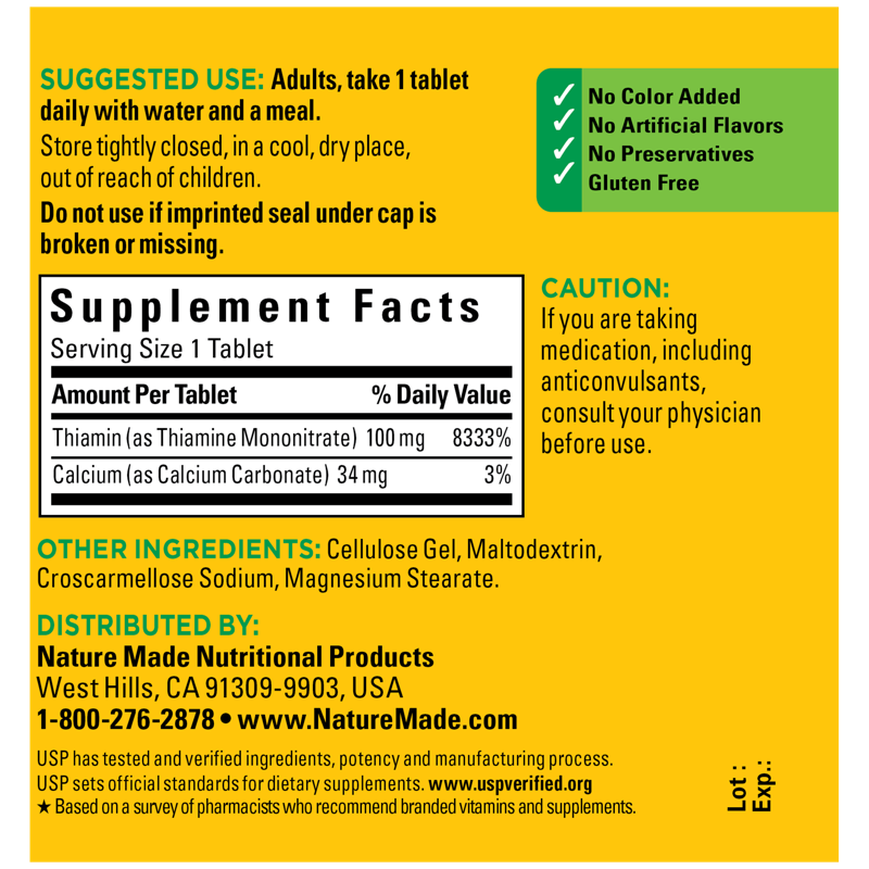 Vitamin B1 100 mg Tablets | 