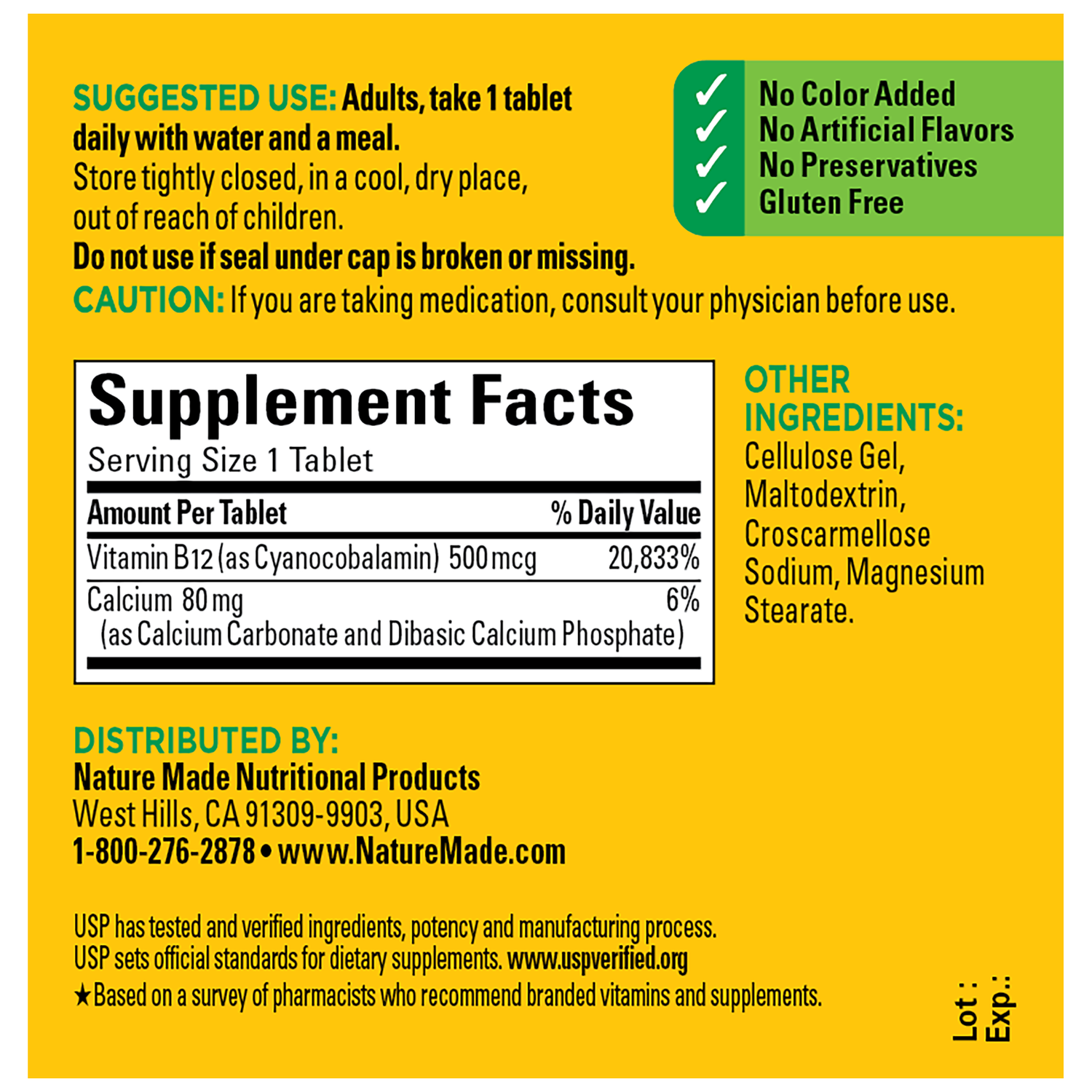 Vitamin B12 500 mcg Tablets | 100