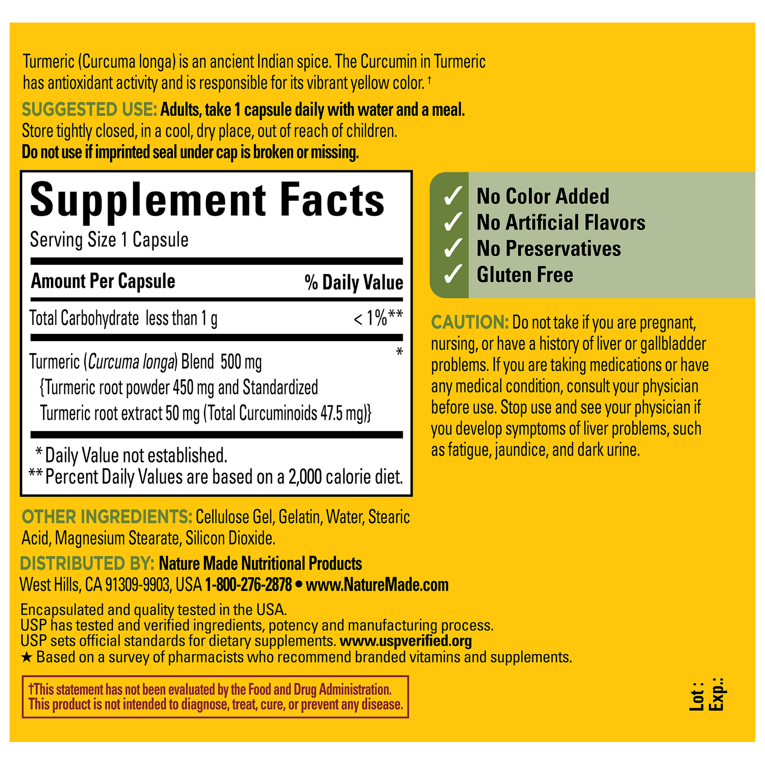 500 mg Turmeric Curcumin Capsules | 120