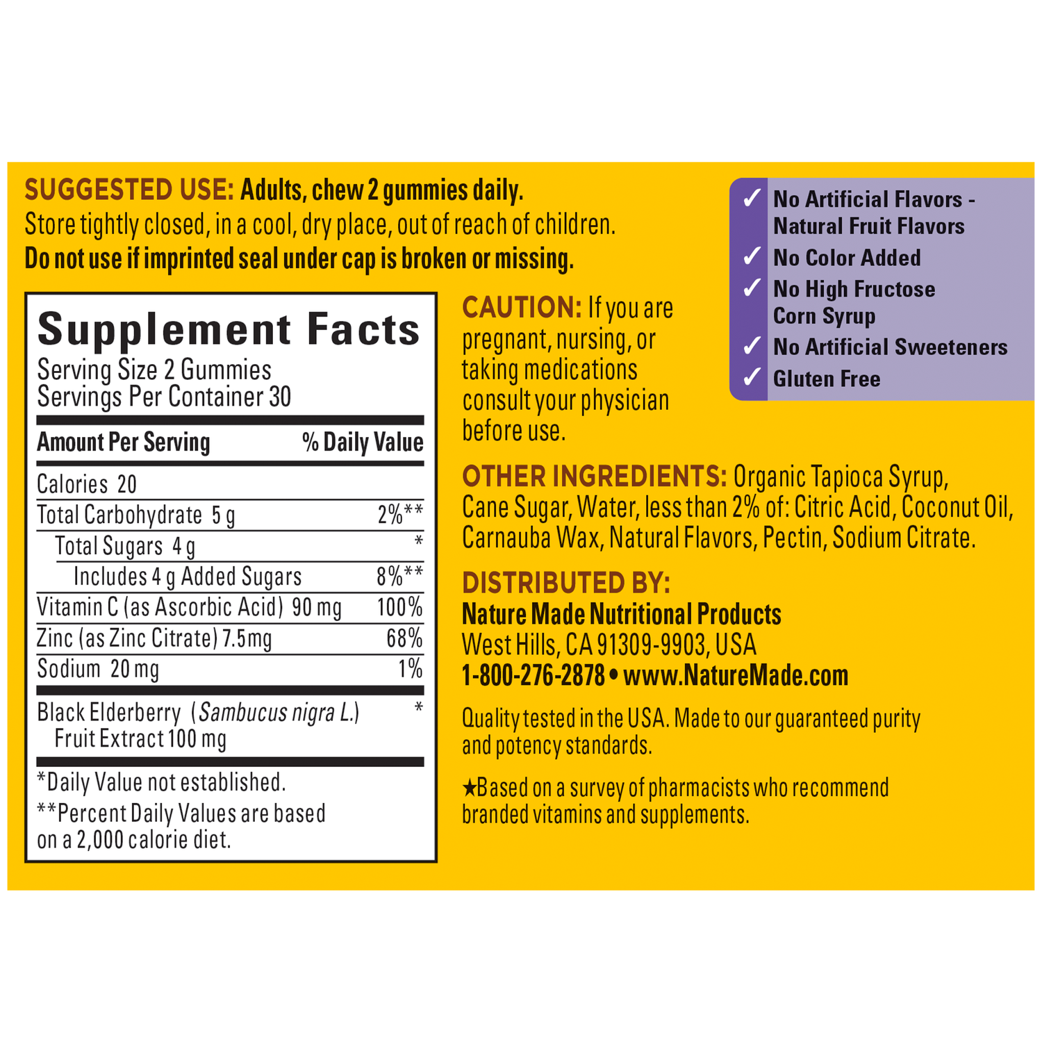100 mg Elderberry Gummies with Vitamin C & Zinc | 60