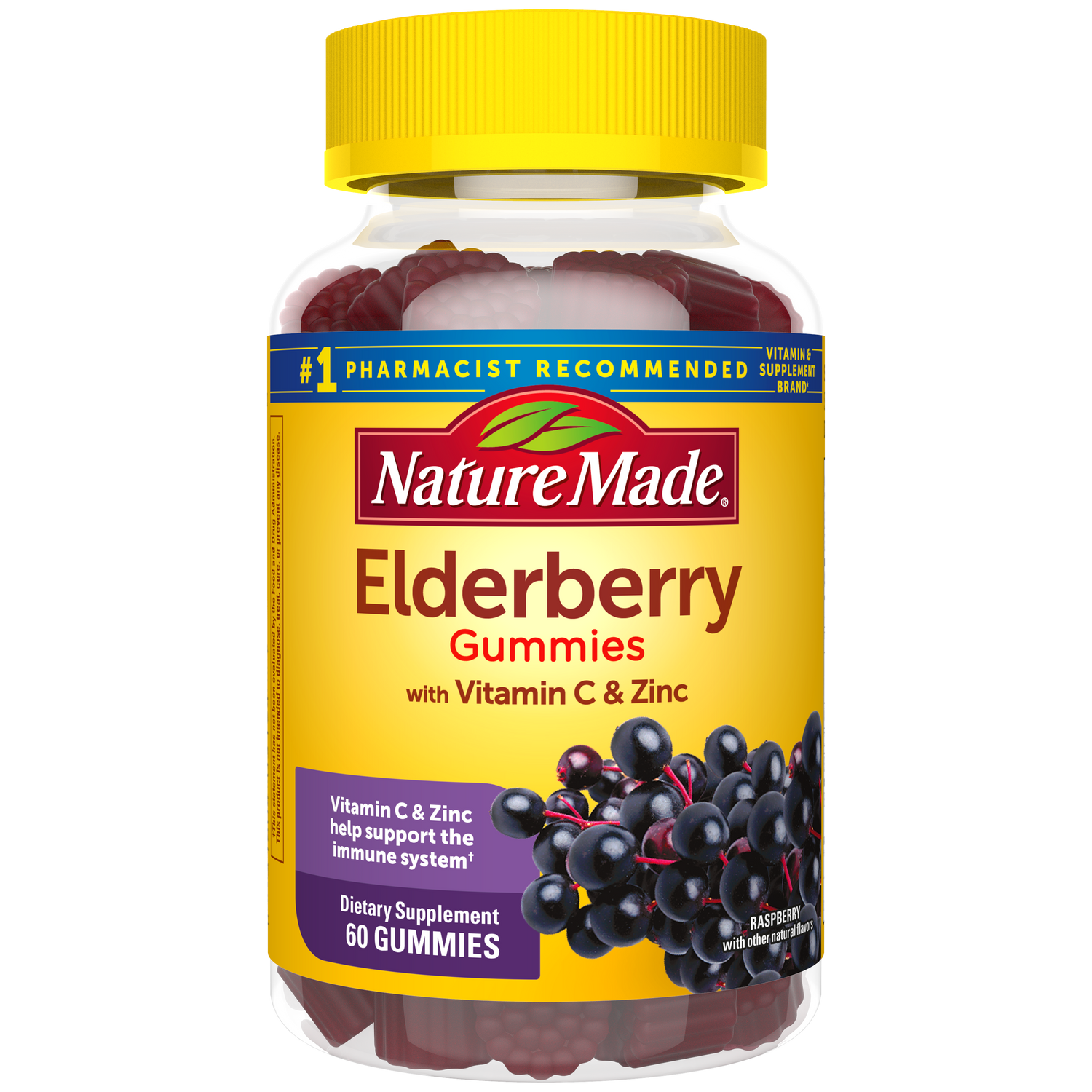 100 mg Elderberry Gummies with Vitamin C & Zinc | 60
