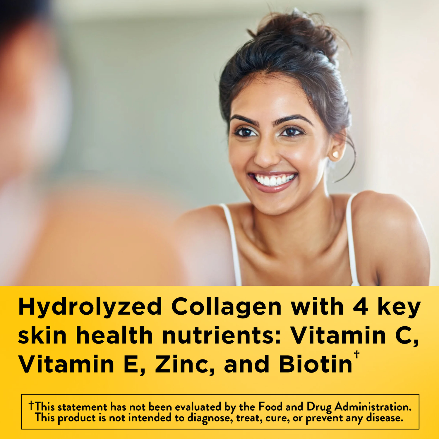 Collagen Gummies with Biotin, Zinc, C & E | Nature Made Collagen Gummies nutrients callout including Vitamin C, Vitamin E, Zinc and Biotin.