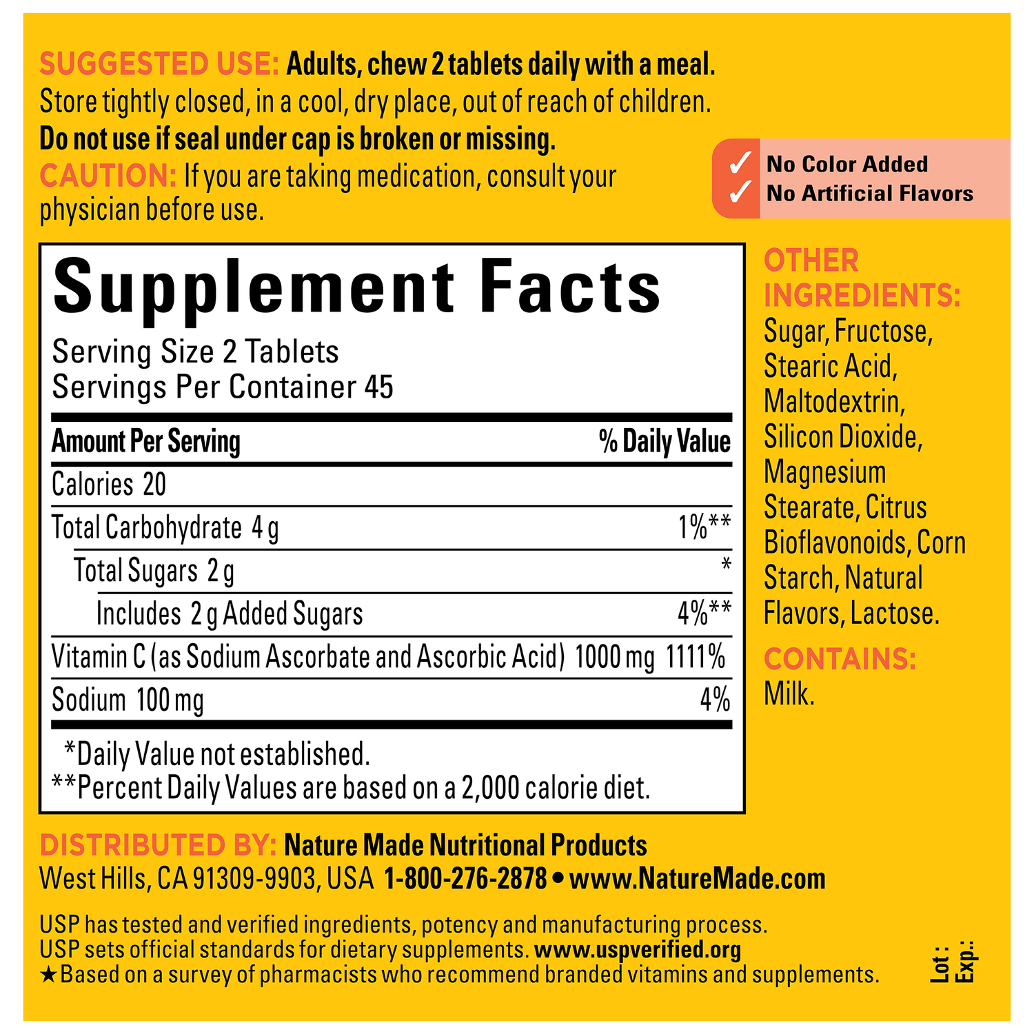 Vitamin C Extra Strength Dosage 1000 mg Chewables | 