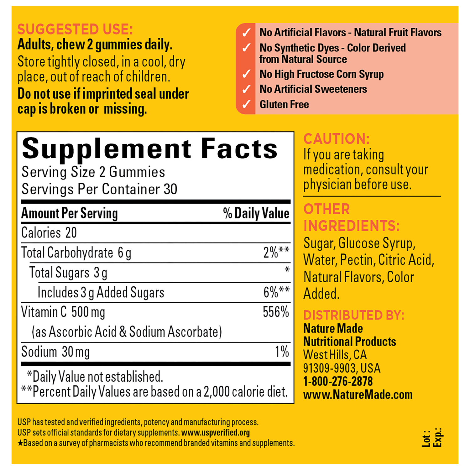 Vitamin C Extra Strength 500 mg Gummies | 