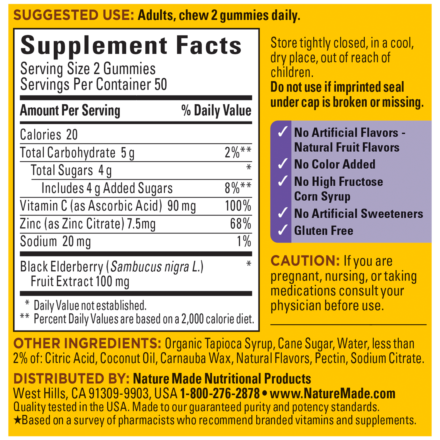100 mg Elderberry Gummies with Vitamin C & Zinc | 100
