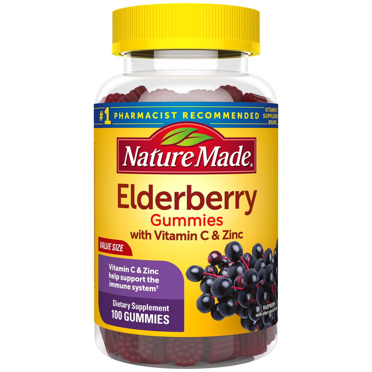 100 mg Elderberry Gummies with Vitamin C & Zinc | 100