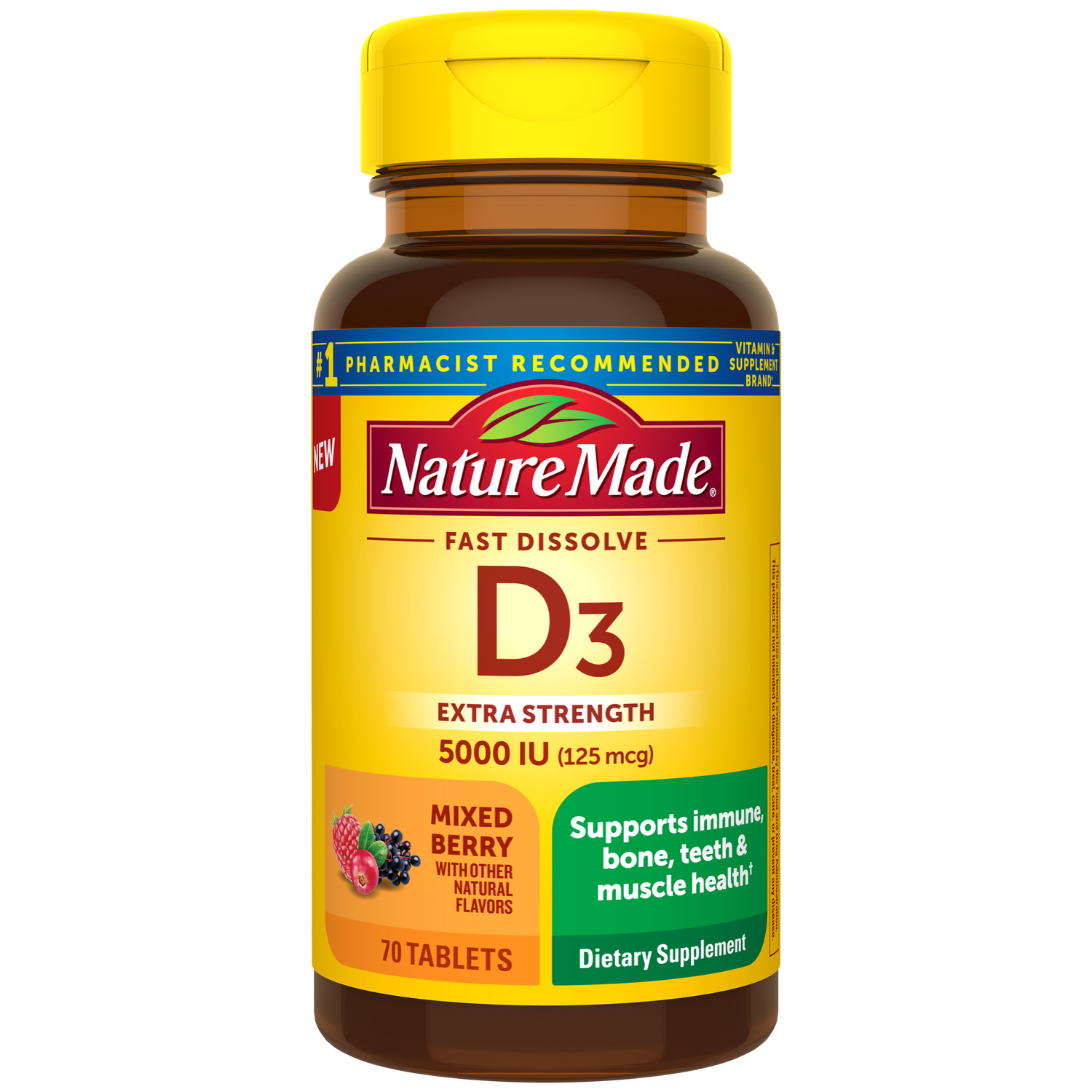 Vitamin D3 5000 IU (125 mcg) Fast Dissolve Tablets | 